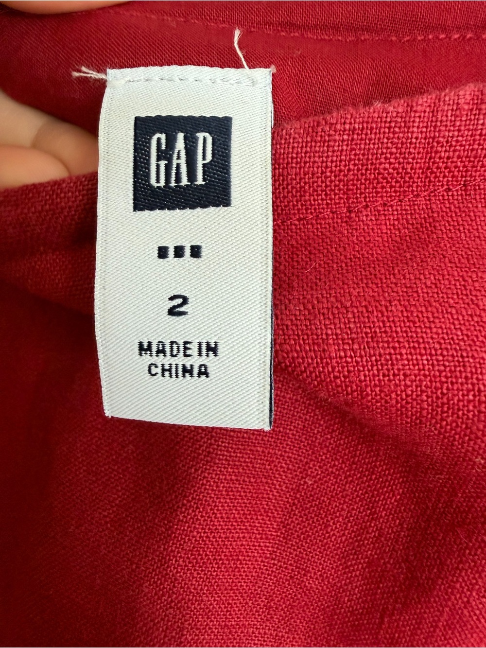 Vintage Y2K Gap Linen Midi Skirt Tiered Red 2006 6 - Picture 4 of 5